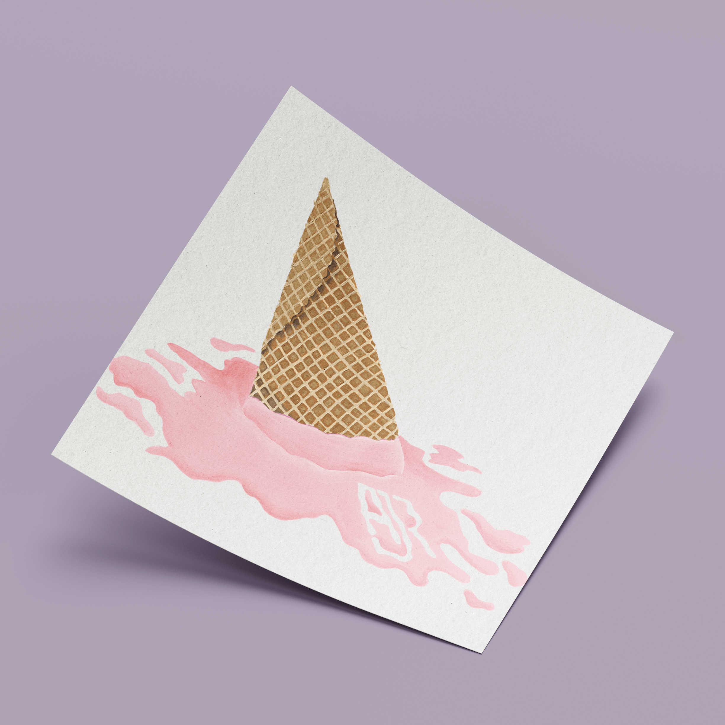 acrylic painting of icecream cone