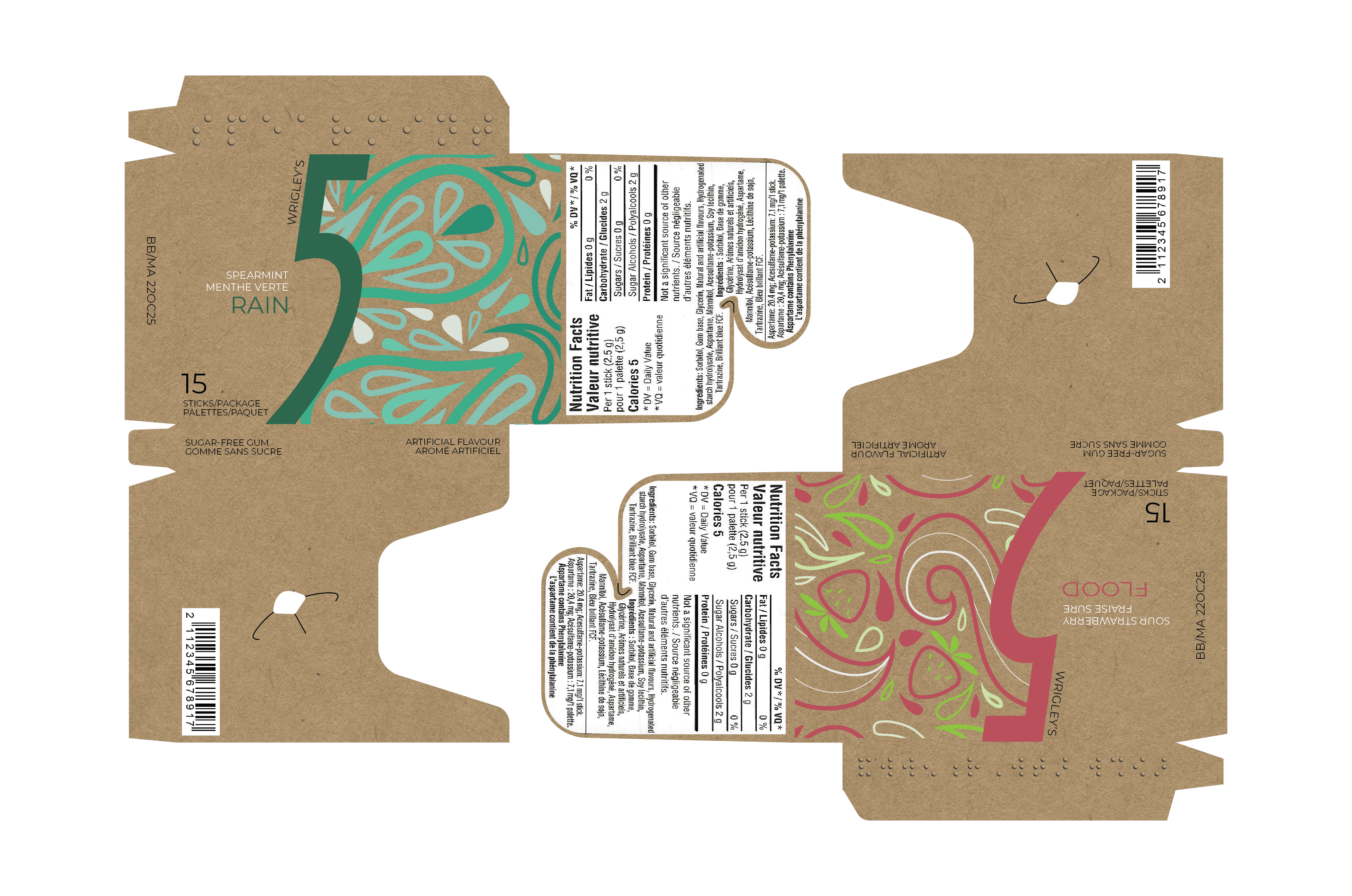 gum packaging dieline