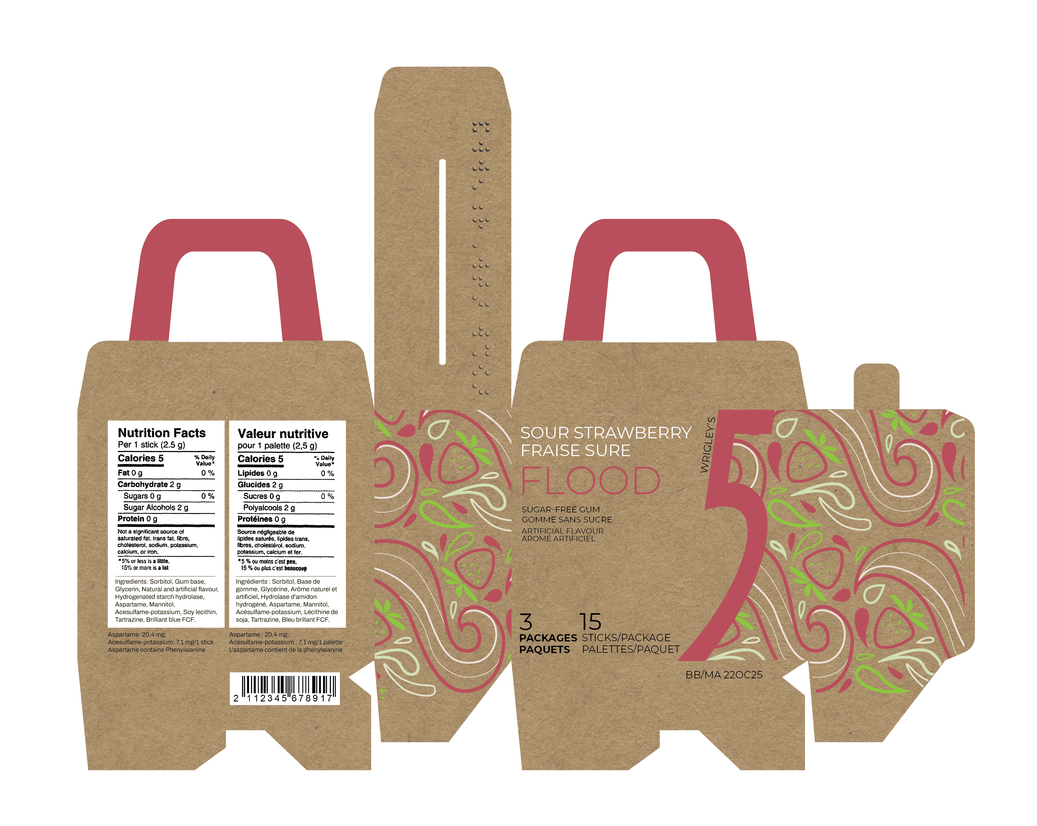 gum packaging dieline